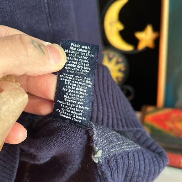 Chaps V-Neck Sweater in Navy and Charcoal Size 38-40 - Picture 7 of 16